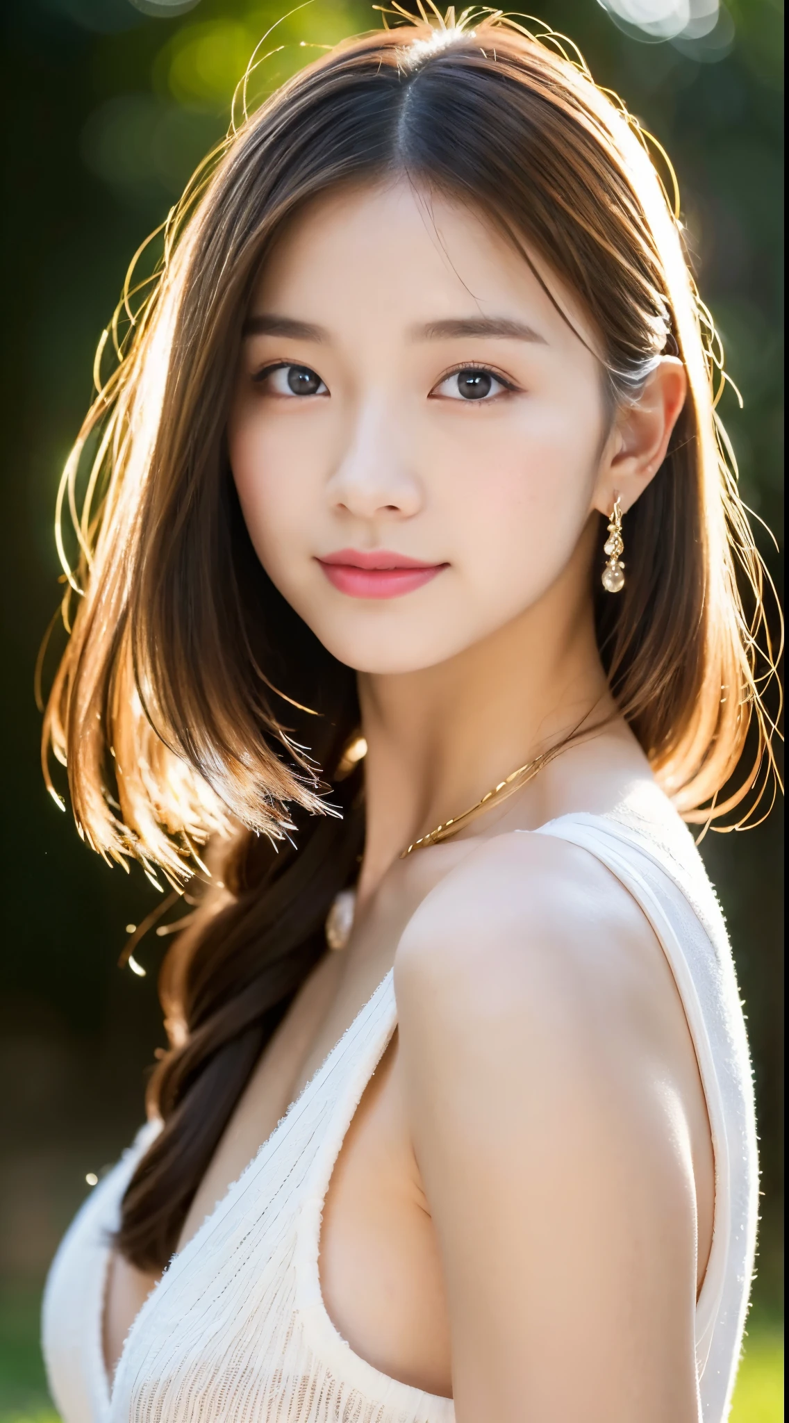 (((32K,very high res, high detailing, highly accurate,Masterpiece Girl 1))),Raw photo & realistic atmosphere,beautiful dark blue eyes,Detailed mouth,Glossy lips,Detailed eyebrows,Soft white skin that shines with every detail,,Eyes drawn in detail、Very beautiful eyes with azure eyes,Detailed lips、Very beautiful face,Very well-formed face、Lifelike face,shiny beautiful lips,Beautiful eyebrows,Infinite reality,Best design,（Insanely cute sober and modest Japan 18-year-old girl,,Toned body,Perfect Gal Leader Model,Beautifully shaped breasts,Very cute beautiful girl,Little Girl：1.5）,Best Natural Makeup,Japanese ido,Korean Idols,Young sensual idol,Moist eyes,Dark beautiful eyes,Beautiful butt,beauty legs,,camel's foot,：1.3),超A high resolution、,Natural and realistic face,Back lighting,Pure eyes are too cute,(((photorealisim,Photograph the whole body))),,Reality Live Action,（simple earrings,a necklace,Shiny nails,,Camping Fashion,Braided blonde short hair,solo,,Smile faintly,full body Esbian：1.7）,（Show full-body fashion,with light glowing１５Year old schoolgirl：1.8）