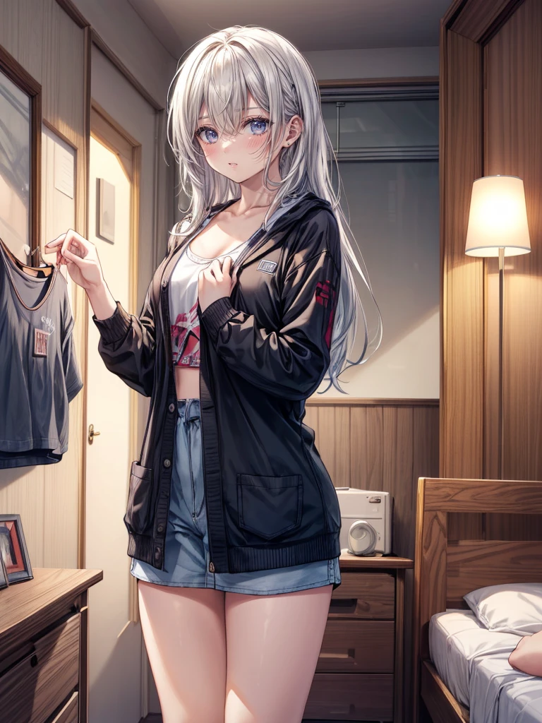 Girl, changing clothes, room, underwear