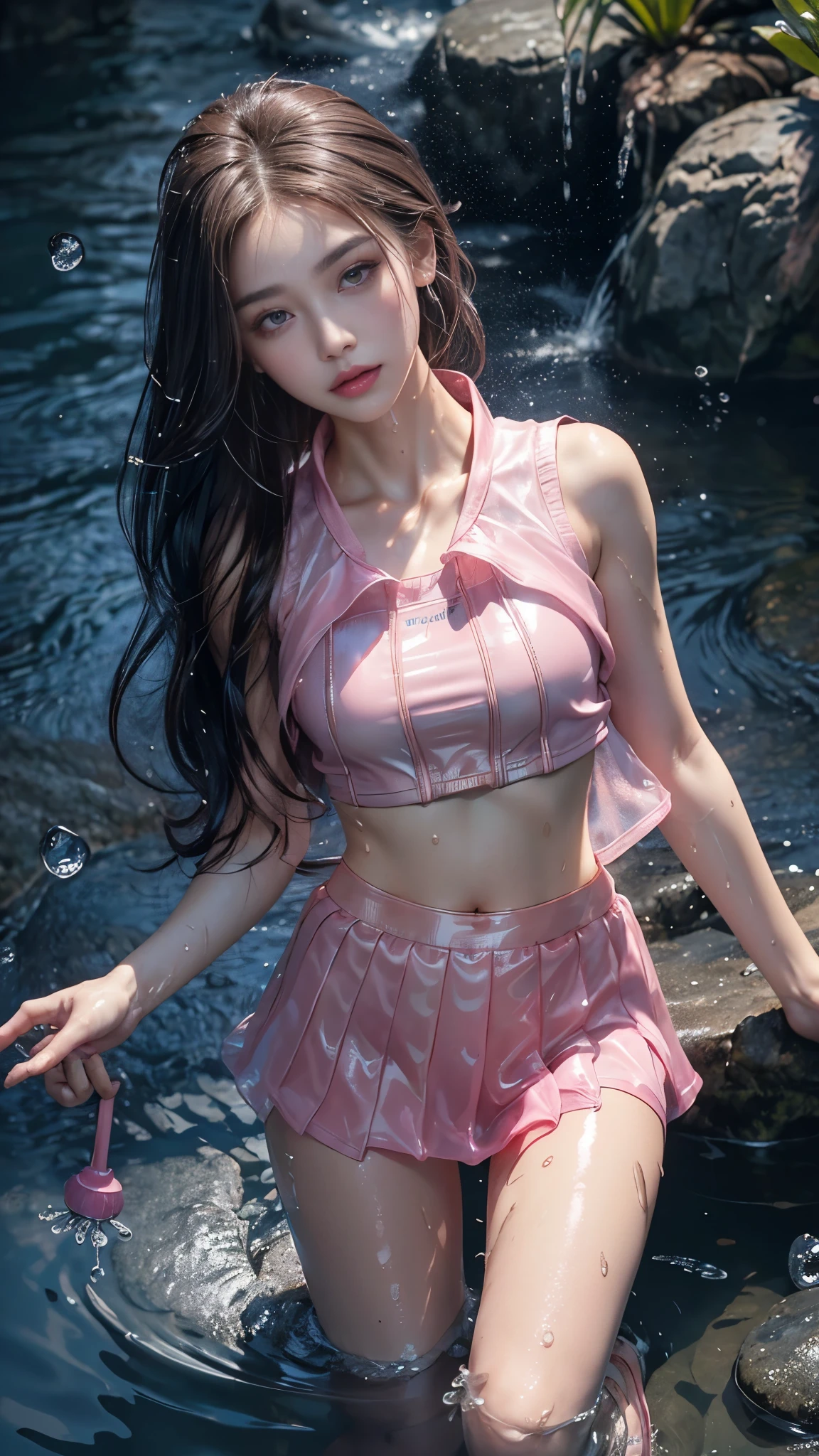 (exquisite girl:1.5),(anatomically correct:1.4),(Sitting on a rainy day:1.5),(Wear cheerleading uniforms:1.2),(perfect face shape:1.3),(Leg length:1.3),ultra high definition, Ray tracing, reflected light,Correct structure,high detail, Fade shadow contrast, face illuminated ,light,Super details, high quality, high detail, best quality, 16k,high contrast,