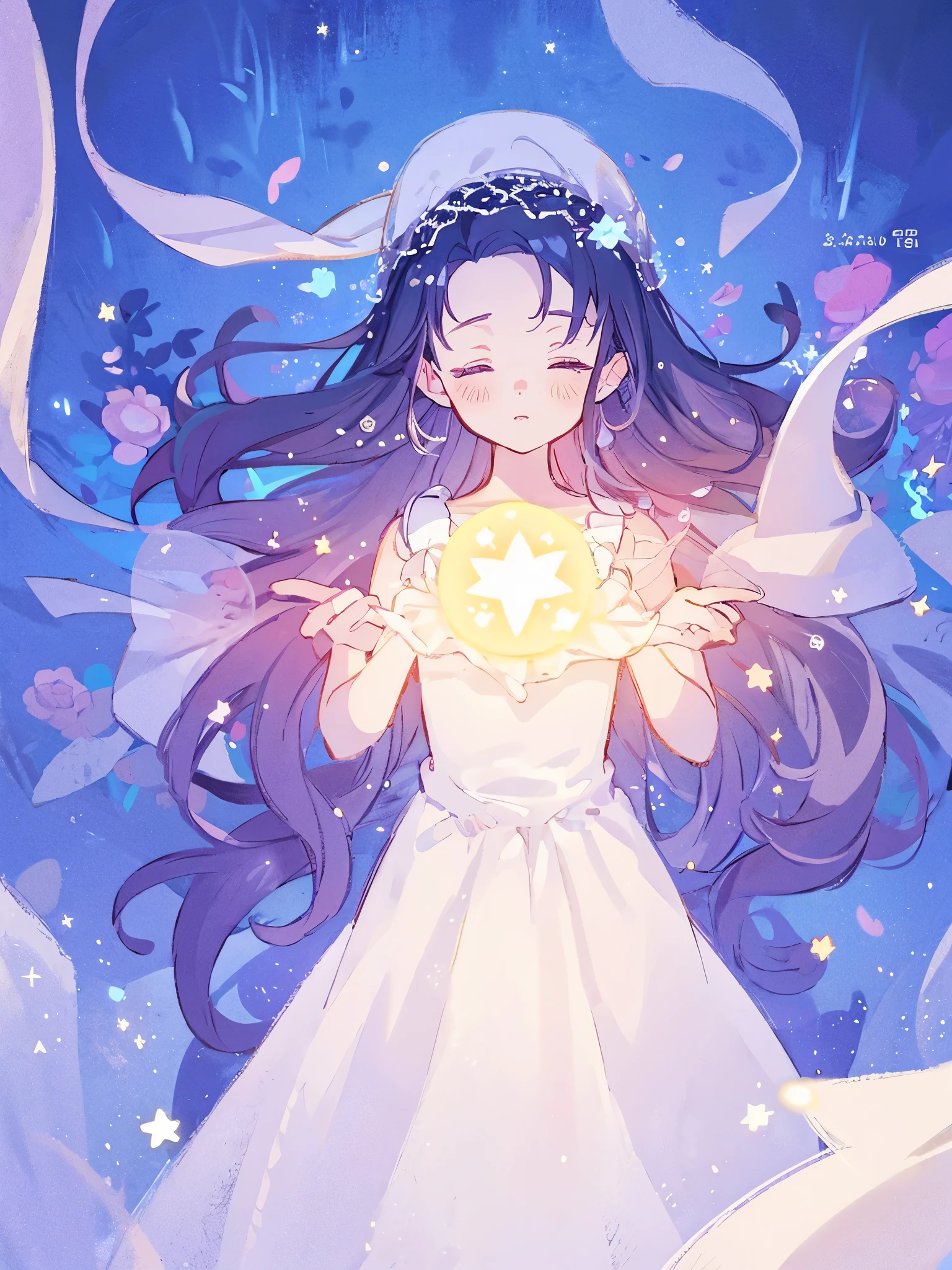 complex background, wishing star background, a woman wearing an ethereal mystical pink translucent dress that reflects the stars, perfume promo art, mystic, complex drawing, highly detailed, Covergirl brand, promo art, artistic rendition, ethereal, starry night, midjourney style