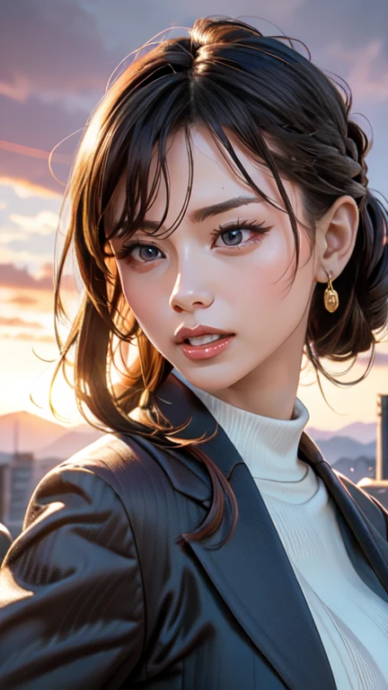 (Random Location),(Random Hairstyles),(Movie-like scene,Best image quality,(8k), Ultra-realistic, 最high quality, high quality, High resolution, high qualityな質感, Attention to detail, beautiful, detailed, Extremely detailed CG, detailedなテクスチャ, Realistic facial expressions, masterpiece, in front, dynamic, bold), ((round face:1.4))