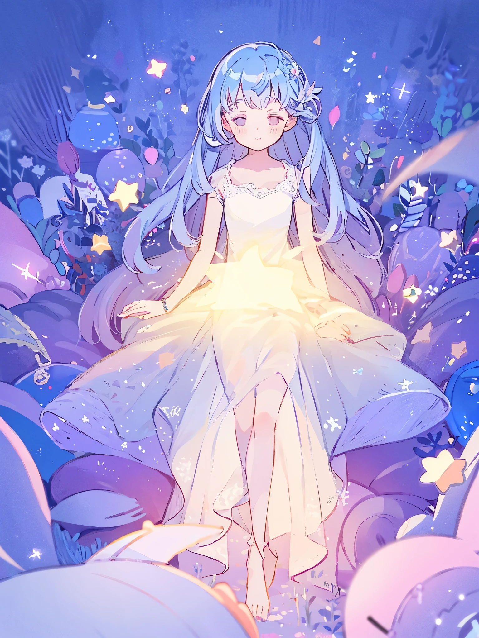 complex background, wishing star background, a woman wearing an ethereal mystical pink translucent dress that reflects the stars, perfume promo art, mystic, complex drawing, highly detailed, Covergirl brand, promo art, artistic rendition, ethereal, starry night, midjourney style