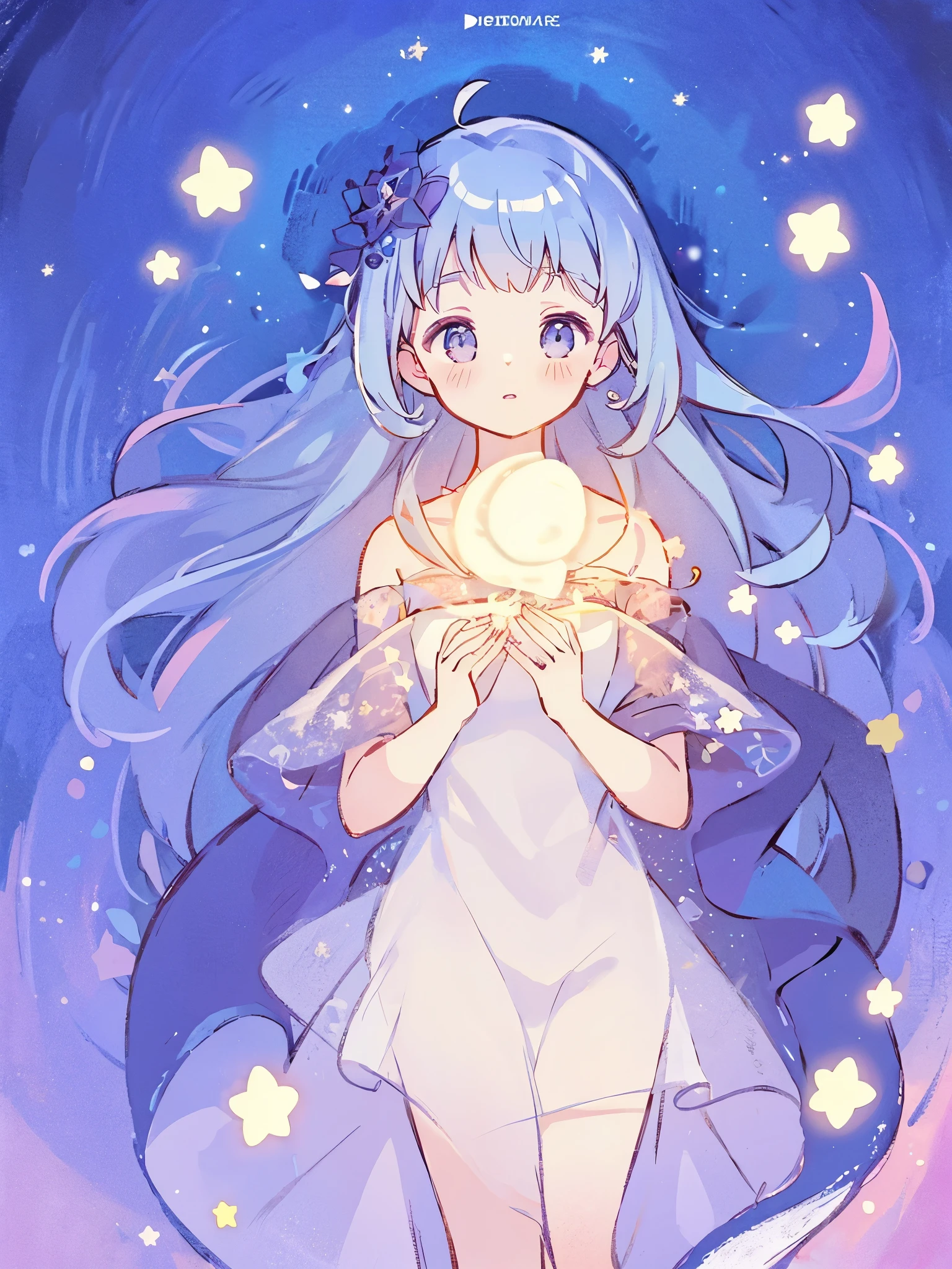 complex background, wishing star background, a woman wearing an ethereal mystical pink translucent dress that reflects the stars, perfume promo art, mystic, complex drawing, highly detailed, Covergirl brand, promo art, artistic rendition, ethereal, starry night, midjourney style