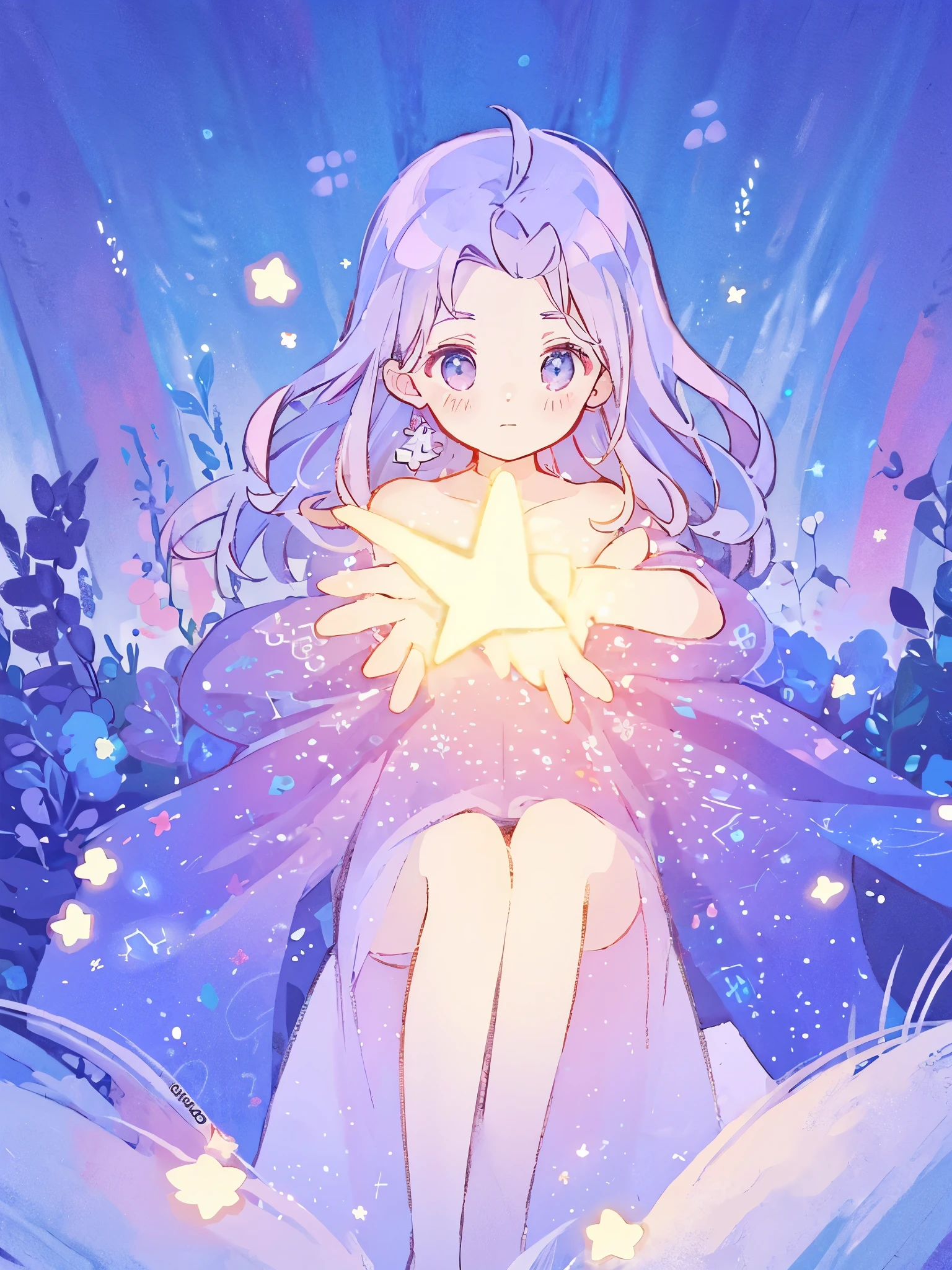 complex background, wishing star background, a woman wearing an ethereal mystical pink translucent dress that reflects the stars, perfume promo art, mystic, complex drawing, highly detailed, Covergirl brand, promo art, artistic rendition, ethereal, starry night, midjourney style