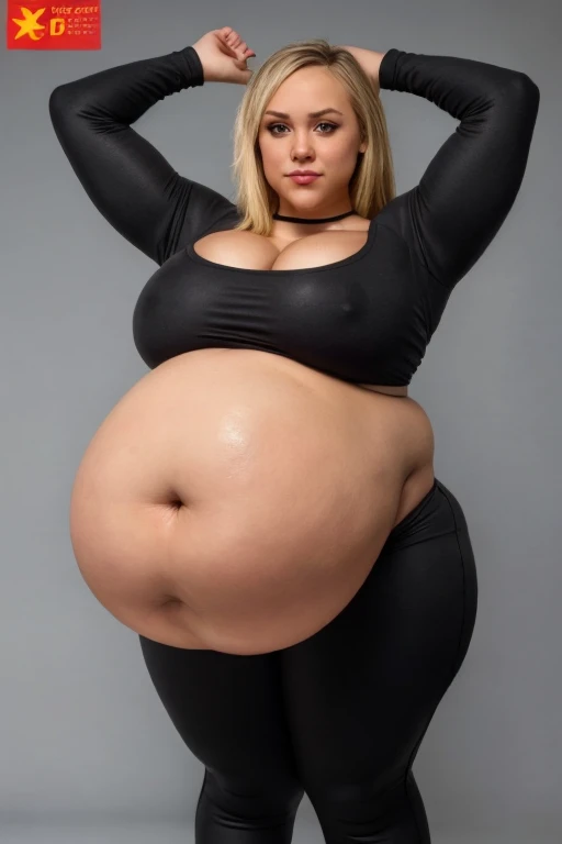 ((alexis texas)) con camiseta negra y leggings rojos. Imagen de cuerpo entero , tendencias en Artstation, sharp focus, Foto de estudio, Detalles intrincados, Altamente detallado, curvy body, plump body, huge big ass, thick body, curvy body type, voluptuous body type, busty body type, thick body type, big chest, big