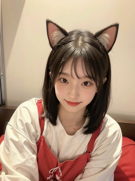 Red apples　girl　Cat ears　CatＴshirt　smile