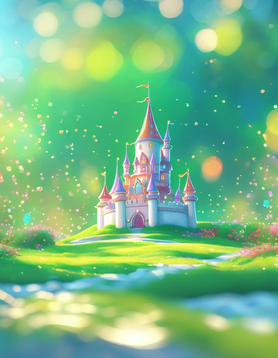 (masterpiece, best quality:1.2), Close up of a cartoon castle on a green background, Cute numbers艺术, Beautifully detailed digital art, 4k high definition illustration wallpaper, Cute numbers, Blurred dream picture, 4k hd wallpaper illustration, Cute 3d rendering, A beautiful artistic illustration, 2d illustration, 2d illustration, Blurred dreamy illustration, Epic Concept Art. Bokeh .Ultra wide angle（（best quality））， （（Intricate details））， （（Surrealism））（8k）
