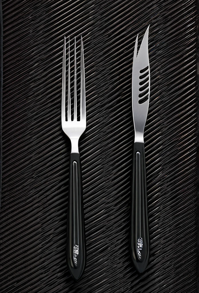 Otaku design barbecue fork and knife
