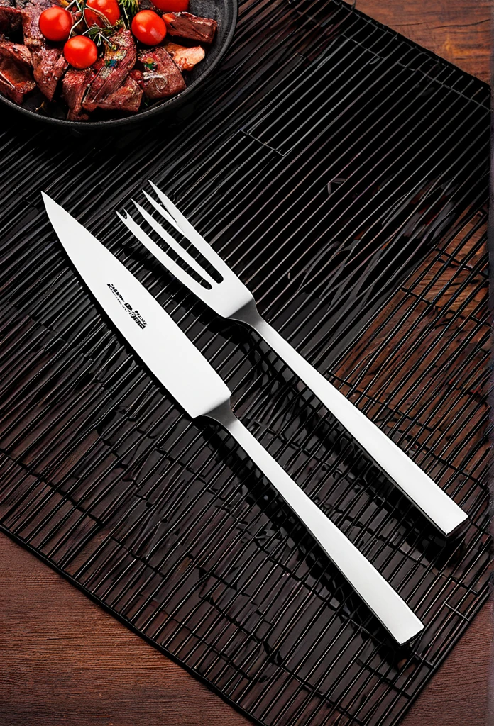 Otaku design barbecue fork and knife
