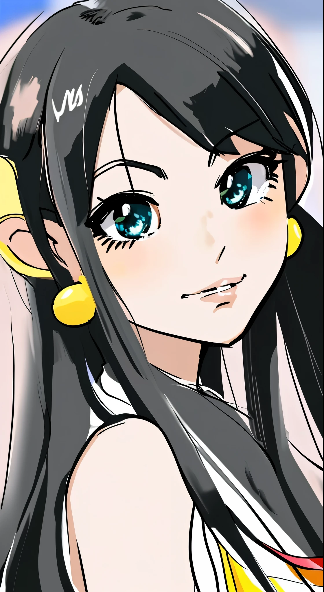 masterpiece, highest quality, {highest quality}, {{masterpiece}}, {High resolution}, concentrated, Anime Style, Woman cartoon closeup, Girl Design, Portraiture, Gisha, Anime Images, Long Hair, Black Hair, Straight eyes, Hair covering the ears, Sophisticated and powerful appearance, exotic, expensive, freckles, Hilarious, Classic attire, colorful, color  