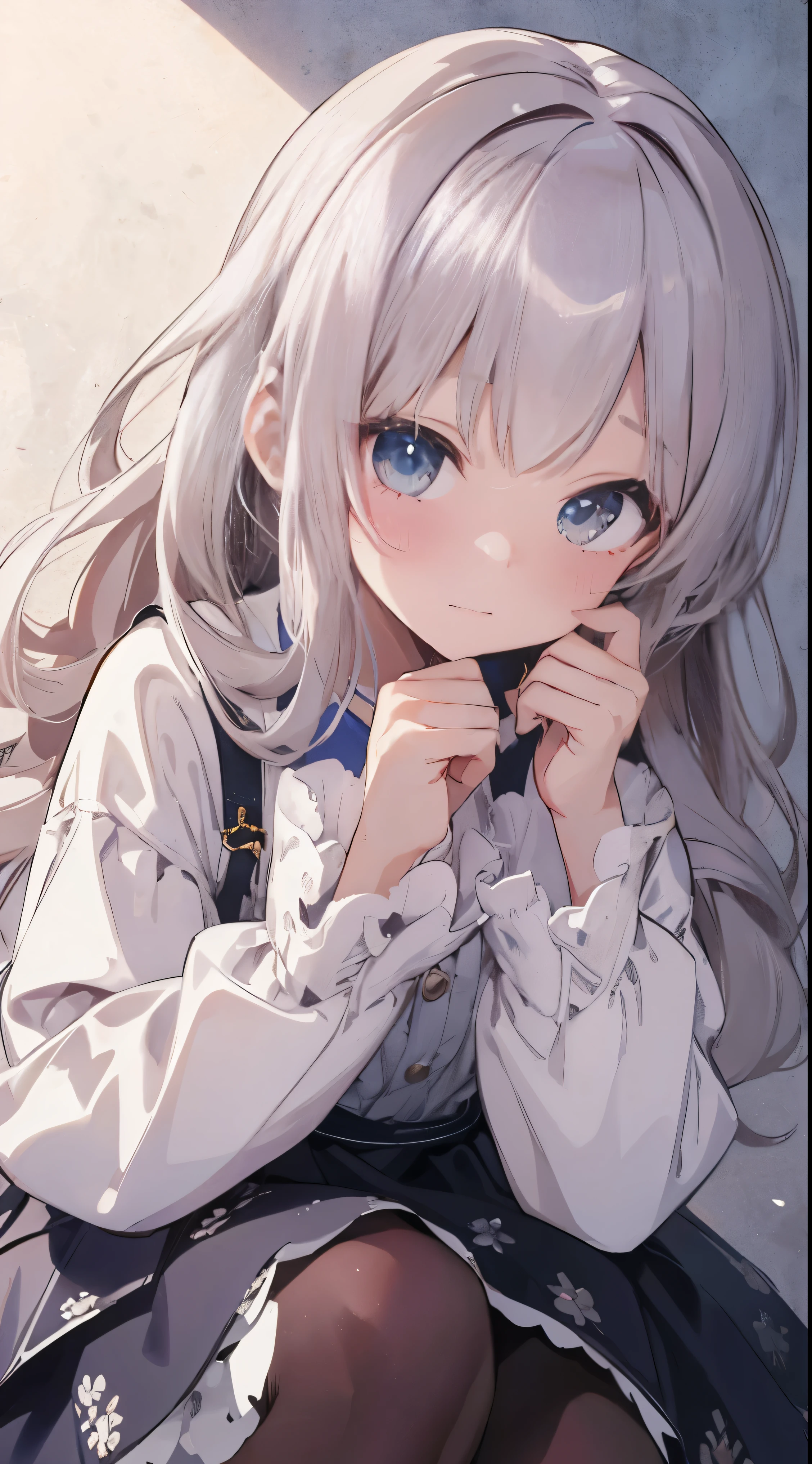 Masterpiece、Highest quality、highest quality、 ((((Petite))))、((Embarrassed))、Shiny hair quality、Small face、Sitting、Super detailed, beautiful, wide eyes、Ultra-detailed, clear and beautiful faces、(cute illustration:1.2), High-resolution, ultra-detailed, best quality, embarrassed、Thighs