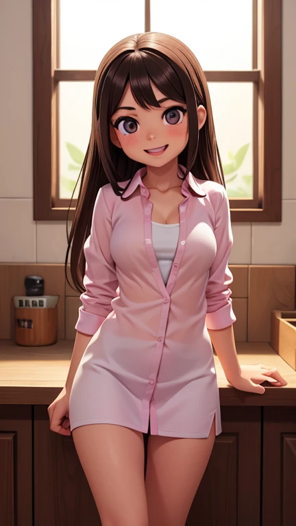 Ultra realistic 9 years old, girl, obra maestra, mejor calidad, alta calidad, defined, detailed, HD, (piel morena), ojos definidos, ojos cafes intensos, long eyelashes, small mouth, sonrisa, :D, very long hair, pelo liso, pelo oscuro, cuerpo reducido, bosom barely contained, big breasts, sexy, posando foto, estudio, ropa interior, flower, sin sostenes, no bra, excitada, pezones erectos, libros, sentada, leyendo, nice view, full body, nice body, pink, camisa blanca, camisa ajustada, abierto, mojada, chorreada, caliente, tight, sonrojada, nice legs, no socks, sin flequillo, peinada hacia atras, nice arms, hands back, lean ass, cover breasts