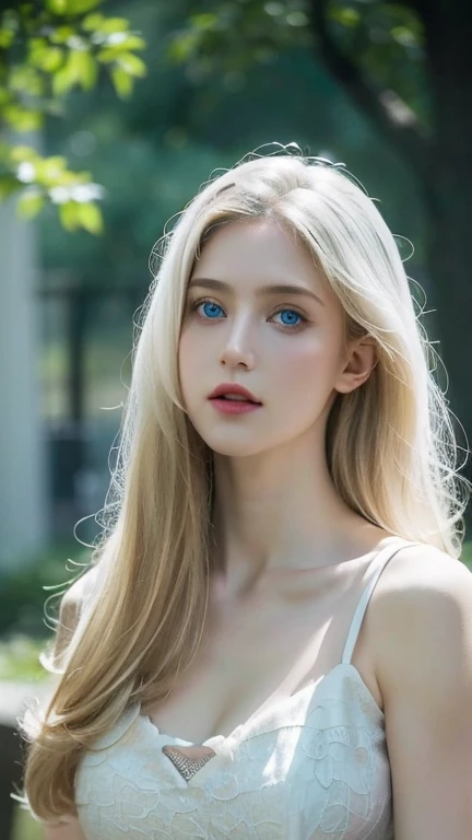 masterpiece, Ultra realistic, 16k, high quality, incredibly detailed, dream aesthetic, dream atmosphere, cinematic, work of art, (sharp focus: 1.5), (photorealistic: 1.3), featured (Beautiful hot girl), pretty delicate girl (Princess), cinematic, detailed, 4k sharp focus, realistic. Gorgeous. Seductive. pale-blond hair (realistic texture), illuminated silky and shiny hair, detailed hair (realistic), very pale-golden hair. gorgeous detailed face. framing her pale, (pale-white skin) alabaster skin that seems to glow ethereally. Her attire is goth. Voluptuous form. Turquoise blue eyes (intense eyes look). A symmetrical face ::2 goth clothes + trending on artstation + fantasy art + realistic cloth + fractals in the background, flowing hair --aspect 9:21 --uplight his otherworldly beauty. realistic skin texture, pale-white skin illuminated. realistic perfect shading. absurdres, realistic textures. solo, alone, 1girl. looking at viewer. female muscular body, toned body, defined muscles. Large natural breasts, cleavage. pantyhose, a (white) royal queen dress adorned in gold (realistic texture). In Different positions at different angles. Day background. unbelievably real, best quality, Photorealistic.