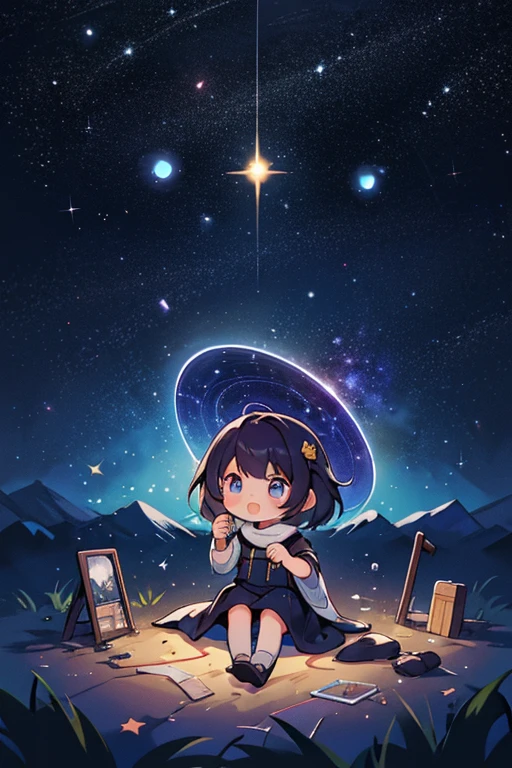 A teaching cosmology、Galaxy picture in background