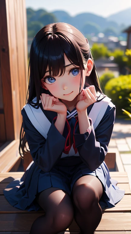 Ulzzang-6500-v1.1, (Raw photo:1.2), (Realistic:1.4), Beautiful detailed girl, Very detailedな目と顔, Beautiful fine details, Ridiculous, Incredibly ridiculous., Large file size, Very detailedな, High resolution, Very detailed, highest quality, masterpiece, Chemomimi, ((Japanese high school girls uniform)), figure, Very detailed, BAPV, Integrated, 8k wallpaper, wonderful, Fine details, masterpiece, highest quality, Very detailedな YTD ユニフォーム 8k 壁紙, Light on the face, Cinema Lighting, One girl, 16yo, (()), ((Dynamic pose))), (Camel Toe), (half), (pantyhose), (Sit on your knees and bend your legs))