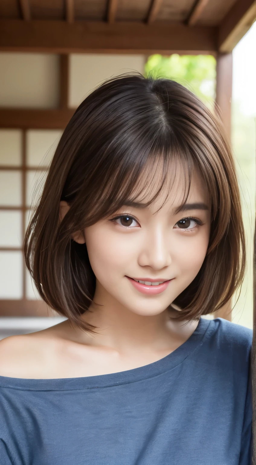 (highest quality,8K quality,masterpiece:1.3,),(Ultra-high resolution:1.3,Photorealistic:1.4,RAW Photos:1.2),(Very detailed:1.2,Shiny skin,Fine skin:1.1),(Detailed face,Perfect Anatomy,Caustics),1 girl,cute,Japanese,20-year-old,Japanese ID,Natural brown hair,Shoulder-length hair,cute目,Natural Makeup,Oversized T-shirt,Laughter,Don&#39;t look at the camera,On the face,Face Focus,Street Corner,Professional Writing,Natural soft light,