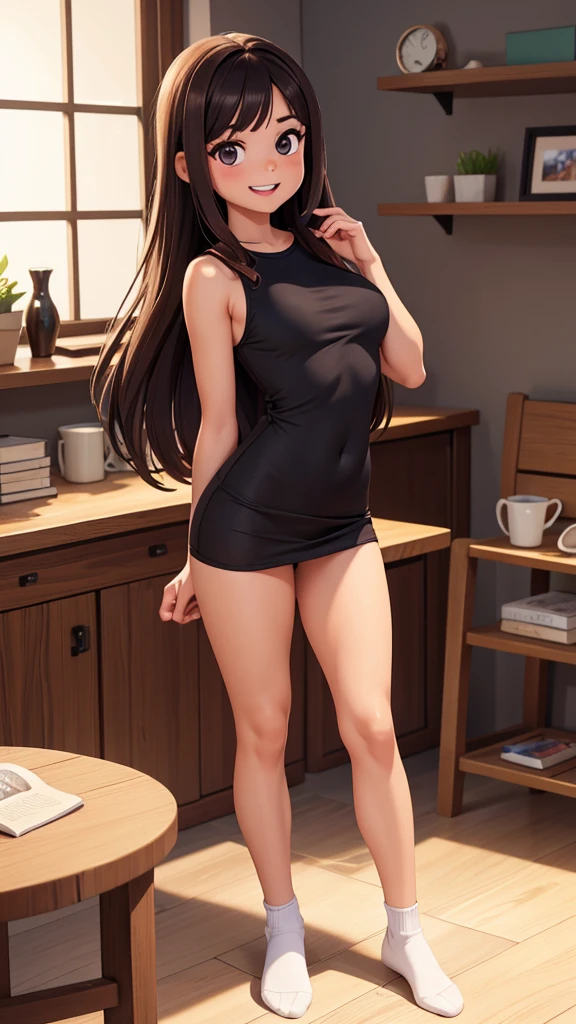 Ultra realistic 9 years old, girl, obra maestra, mejor calidad, alta calidad, defined, detailed, HD, (piel morena), ojos definidos, ojos cafes intensos, long eyelashes, small mouth, sonrisa, :D, very long hair, pelo liso, pelo oscuro, cuerpo reducido, ????? barely contained, big breasts, sexy, posando foto, estudio, ropa interior, sin sostenes, no bra, excitada, ??????? erectos, libros, sentada, leyendo, nice view, full body, nice body, pink, nice underwear, abierto, mojada, chorreada, caliente, tight, sonrojada, nice legs, no socks, sin flequillo, peinada hacia atras, nice arms, hands back, flirty, no skirt, no pants, nude