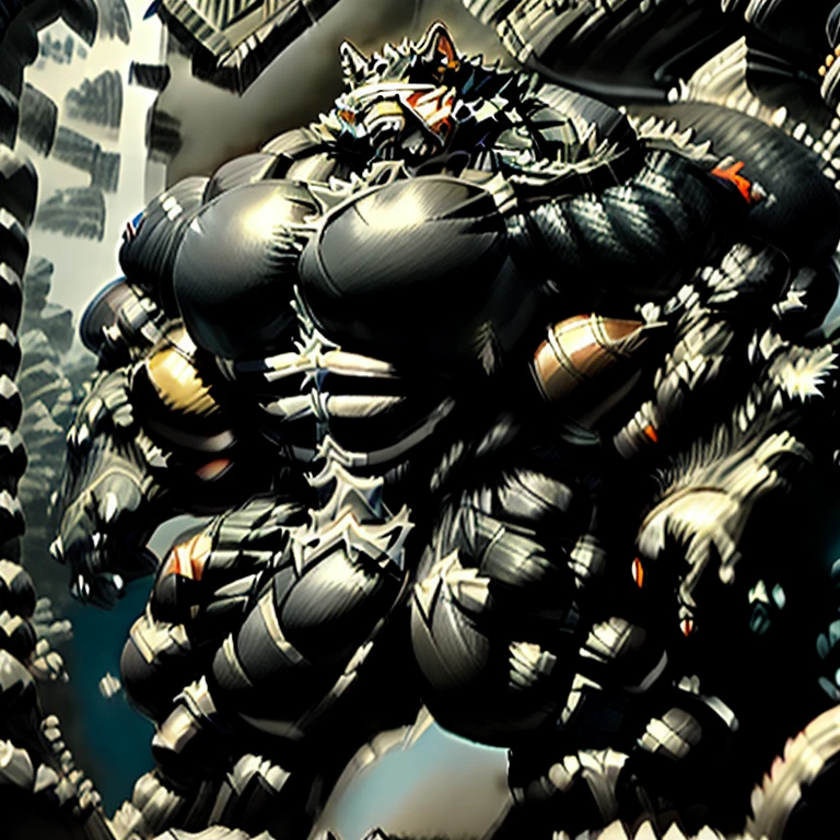 (masterpiece, best quality, detailed:1.2) detailed full body, 8K, freddy, wolf muscular werewolf, muscular! Commission for High Res, unusually developed muscular body, body full of huge muscles. pectorales enormes. Exaggeratedly huge muscles. Gigachad Muscular, 8K, Masterpiece, highres, future fiction. black visor, Detailed head, Detailed Body,full body, Detailed abs, wearing crNanosuit, strong and imposing, Exaggeratedly huge muscles. The claws are sharp, Sharp teeth, 8K, Masterpiece, highres, future fiction. black visor, Detailed head, Detailed Body, full body, Detailed abs, wearing crNanosuit,