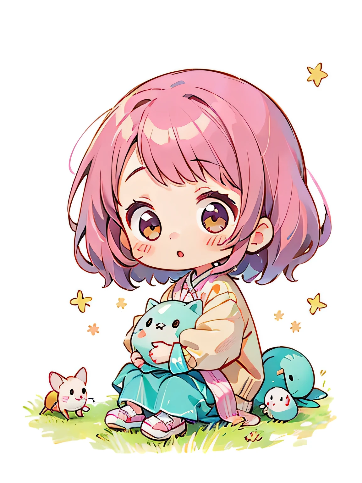 Momoko Sakura style, Kawaii Design, The most beautiful girl of all time、Chibi、Cute pillbug、
