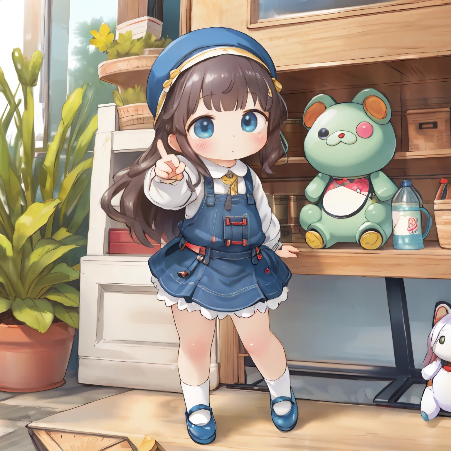 Realistic、Photo of a collaboration between dolls and robots、Comical pose、Cute Shoes