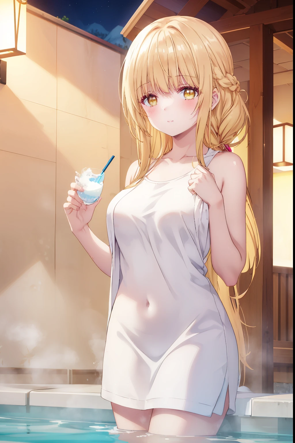 Mahiru shiina, , blonde, (Yellow Eyes:1.3)、Braided long hair,,blush,smile,night、Beautiful scenery, attractive thighs、美しいnaked脚, Bath towel appearance、hot spring、Wrapped in a bath towel、naked、Bare chest、Nipples are visible
(masterpiece:1.2), highest quality, High resolution, unity 8k wallpaper, (shape:0.8), (Beautiful and beautiful eyes:1.6), Highly detailed face, Perfect lighting, Extremely detailed CG, (Perfect hands, Perfect Anatomy),