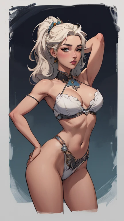 Personagem mulher estilo atompunk Fiona rainha Anna de Arendelle com marcas de guerras Imagem de desenho animado de uma mulher .Ilustra??o estilo desenho animado, estilo de arte dos desenhos animados, estilo de arte dos desenhos animados, digital illustration style, estilo atompunk design de personagens altamente detalhado, arte digital detalhada coragem, Forest fan art, Design de personagens de retrato, beautiful digital illustration, retrato de alta qualidade, Arte em quadrinhos, mulher jovem cabelo com transas lindas . Queen Anna of ArendelleBeautiful lined eyes Medium large bust and wonderful sexy clothes. image expression of sexual desire from waist to head illustration Queen Anne of Arendelle atompunk style Fallout 4 style pose playboy magazine