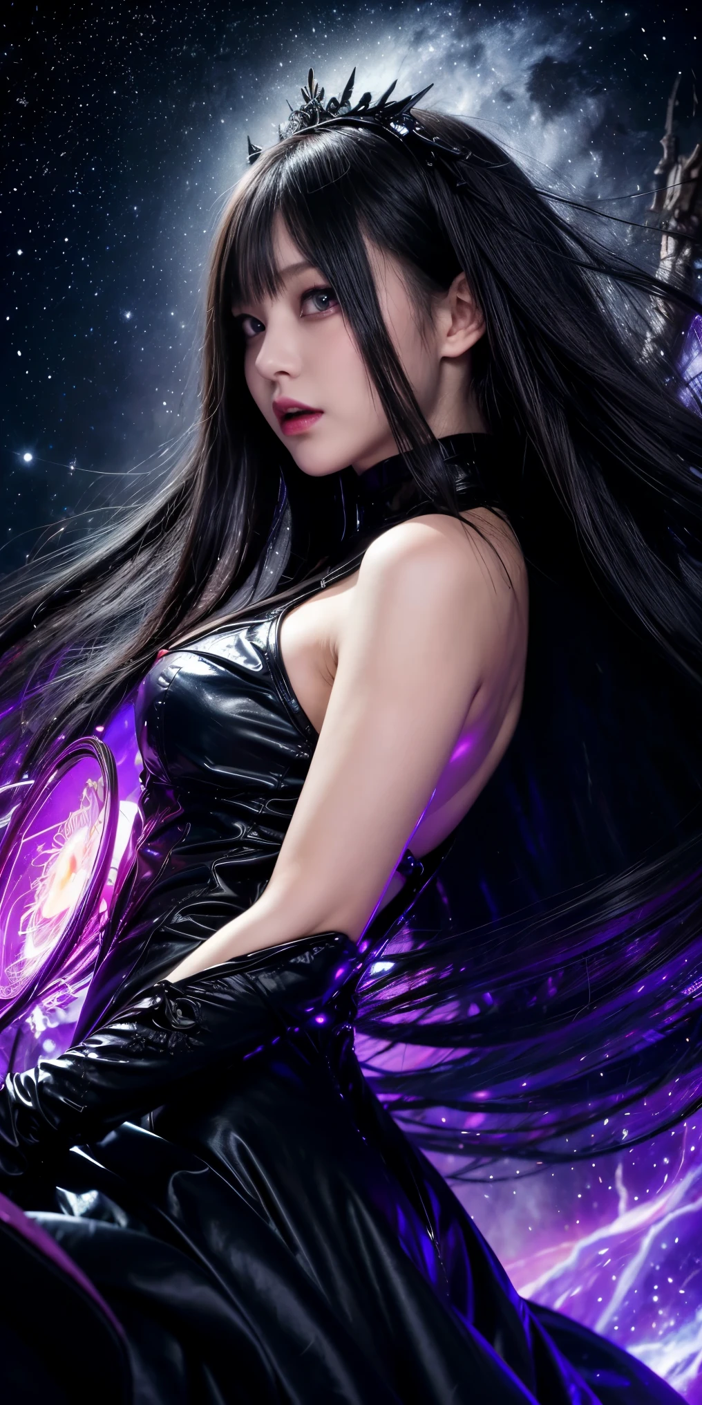 (highest quality,High resolution:1.2),(dark,Threatening:1.1),(Bad luckな:1.1), In the vortex of space,
Heart of a Goth Maiden, Very dark shade.
Her Eyes, Like dazzling fur in a starless haze,
A symphony of despair in their eyes.
Her Mogul Snaps, Mysterious Cemetery,
Think about it, The source of her sadness.
Black hair swaying in the moonlight,
She weaves despair into her dreams.
oh, Her Soul, Shadow'Embrace,
Take me to space.
At each step of the Kelhudelgoring, She summons darkness,
Dance of the Void, Whippler Big Spark.
Her touch is the cold caress of the void,
In her vague existence, I am left confused.
For Love, Bumblewisk, Cosmic Power,
Stars shining in the endless night.
Confusion swirls, Let the emptiness cry out,
Our love is a dazzling dream in the universe.
Gothic Witch of the entire star world,
In your void, I find my soul.
Hypermaximalist, Anime Style, Breathtaking oil paintings, Surreal, Ultra-realistic digital illustrations that mimic the style of oil paintings, Blends seamlessly with Alex Grey'Psychedelic fantasy art by H'The Aesthetics of Biomechanics.R. Giger. Great composition, masterpiece, highest quality, (devil,Satan,Lucifer:1.1),(devilish:1.1),(Bad luck,Bad luckな:1.1),(Powerful figure:1.1、Big Breasts、Glasses) 、 ((((Huge glasses, Nerd Glasses, thick glasses, Round Glasses)))),(((Big Breasts)))、(Red eyes glow:1.6)、(Red glowing eyes,Sharp teeth:1.1),(Black wings,thick,shabby:1.1),(hellish landscape:1.1),(fire,sulfur:1.1),(Threatening atmosphere:1.1),(dark shadows,Threatening presence:1.1),(Bad luck clouds,Stormy Skies:1.1),(dark,Spooky atmosphere:1.1),(Bad luck aura,Evil energy:1.1),(dark aura,cigarette:1.1),(Extreme heat,Burning Flames:1.1),(Surreal,Nightmare Visions:1.1),(Predicting the end:1.1),(Twisted corners,Fiery crown:1.1),(Bad luck whispers,devilish laughter:1.1),(Cry of pain,echoing screams:1.1),(Bad luck symbols,Ancient runes:1.1),(Mysterious Relic,dark artifacts:1.1),(Infernal Ritual,Ritual sacrifice:1.1),(devilish minio