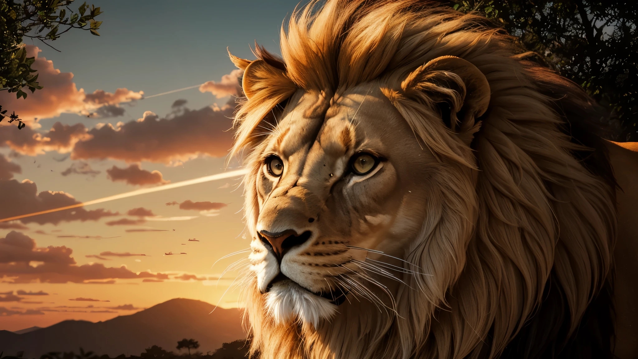 Lion, Divine Lion, naturais, Natureza, Natureza, Linda, renderizado, fotorrealista, UltraHD, 4k, texturasdetalhadas, thunders, sombras detalhadas, cores detalhadas, por do sol, sol se pondo, Sunset, Natureza Linda, Great Divine, por do sol, contraste detalhado, contraste realista, high resolution, cores detalhadas, fogo, eletricidade, divina criatura, 8k, Detailed Realistic, 16K, 8K, HD, contraste detalhado, contraste realista, high resolution, cores detalhadas, fogo, eletricidade, divina criatura, 8k, Detailed Realistic, Elegante, 