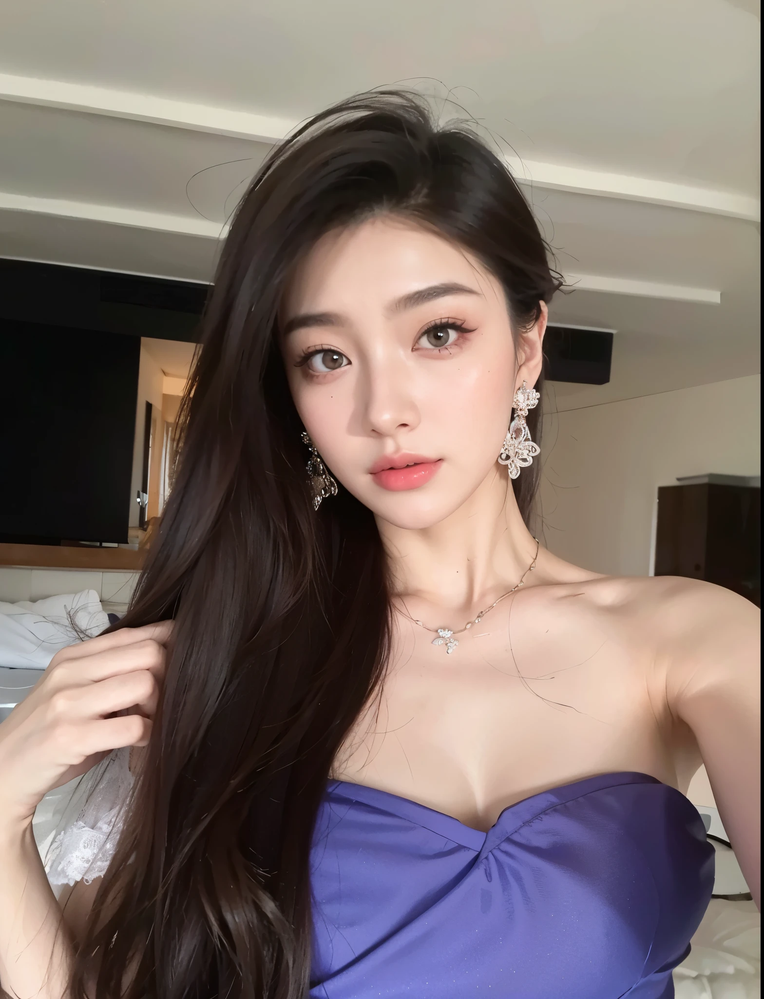 Game Art,CG Animation,Best image quality,Maximum resolution,8K picture quality,(A half-length photo),(portrait),(Head close-up),(Rule of Thirds),Unreal Engine 5 rendering works,20 year old girl,((Queen)),The eyes are very detailed,(Large Breasts),Elegant and noble,Movie Lighting,Ray Tracing,Game CG,((3D Unreal Engine)),OC rendering reflection mode,4K,Ultra-clear,Translucent lace,Fair and plump figure,Pretty Face,Glossy Gel Coat,身着华贵礼服的Queen,Full breasts,Gorgeous clothes,Tattoos,Hands in hair