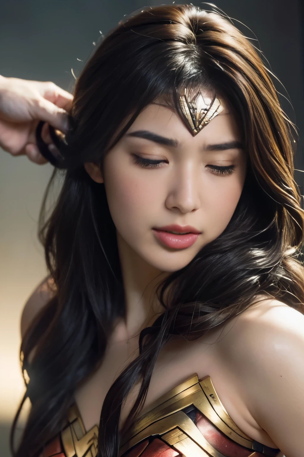 私はWonder Womanです、完璧なWonder Womanの衣装,Hug from the front,お姫様Hugged,Hugged,Being strangled,You can hold it,Leaning on the man,Hugged,Can be lifted,Men lick my face with their tongues,The guys lick my head with their tongues,Men lick my hair with their tongues,My body is licked by men,sleeping face,Close ~ eyes,Open your mouth,Tired face,Face of Suffering,sleeping face,Being slapped in the face,Getting punched in the face,Fighting with men,Fight with the men,Surrounded by men,,Caught between the men,Being held back by men,Entanglement with males, Attacked by men,Brown Hair, masterpiece、beautiful girl、fine 目、puffy eyes、highest quality, 超High resolution, (reality: 1.4), Cinema Lighting,so beautiful、Beautiful Skin、(超reality的な)、(High resolution)、(8k)、(Very detailed)、(beautiful and fine 目)、(Very detailed)、 Detailed face、Diagonal bangle hair、Brown Hair、20-year-old、Wonder Womanのコスプレ,Wonder Woman
