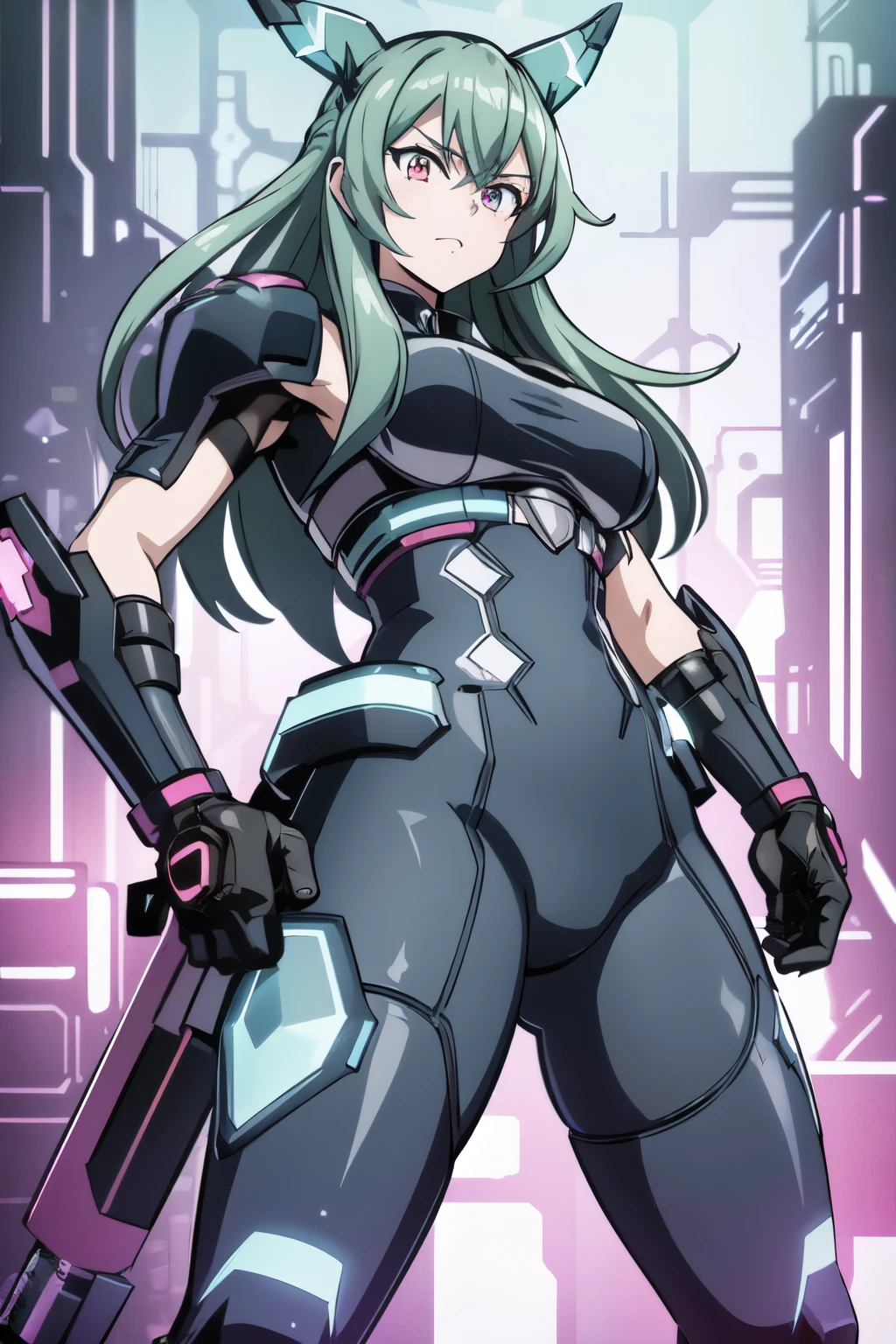 ((gunvolt 〜megawatt rhapsody〜 by ryouko --s2, Best Quality, High resolution, Ultra HD, Detailed lighting, Cyberpunk style, Beautiful electro-mechanical design, Masculine and powerful character, Gunvolt wearing red and black armor, Long wavy hair, Intense expression, Energetic pose, Muscular build, Glowing red eyes, Concentrated aura, Hands on hips, Background showcasing neon cityscape))
gunvolt 〜megawatt rhapsody〜 by ryouko --s2, exceedingly intricate lines, 8K resolution, cyberpunk aesthetics, intense emotional