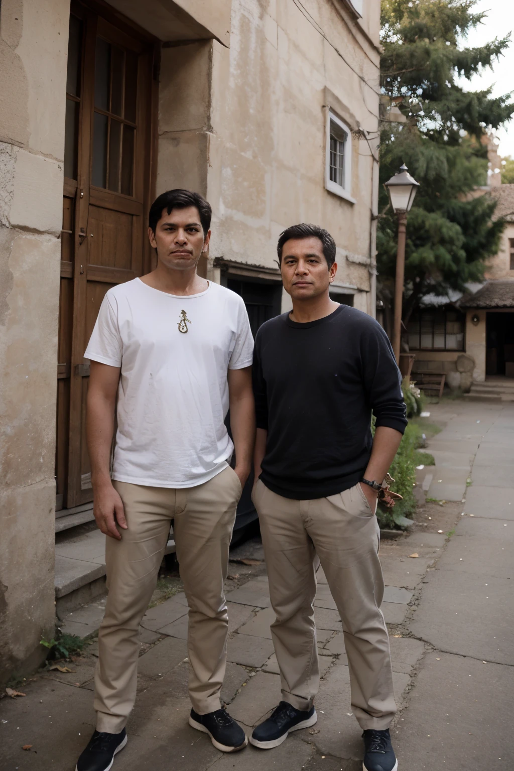 Two men standing in village
One men hight is 5.5
And one men hight is 6.0