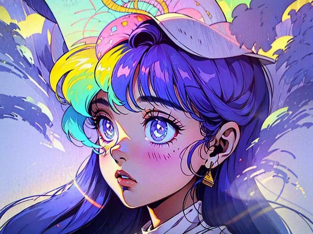 ((masterpiece)),(((best quality))),(Character Design Sheet, Same role, front, side, retreat), illustration, 1 girl, hair color, Bangs, Hairstyle Fax, Eye, Environmental change scenarios, Hairstyle Fax, Purple Thai Posture, woman, Shirt Shangyi, Star, Chatunbetalola, (simple retreatground, white retreatground: 1.3), --6