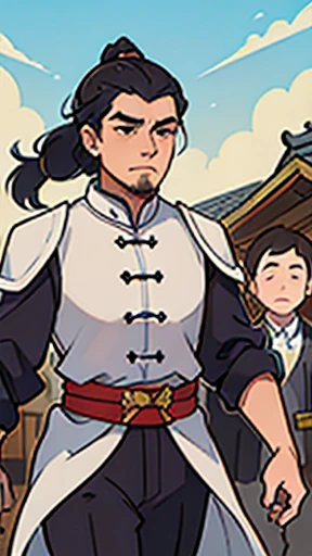(A handsome man walks by)、Three Kingdoman in ancient Chinese armor、Ancient Chinese man with topknot