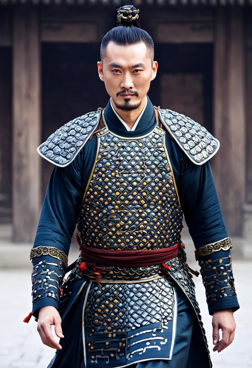 (A handsome man walks by)、Three Kingdoman in ancient Chinese armor、Ancient Chinese man with topknot