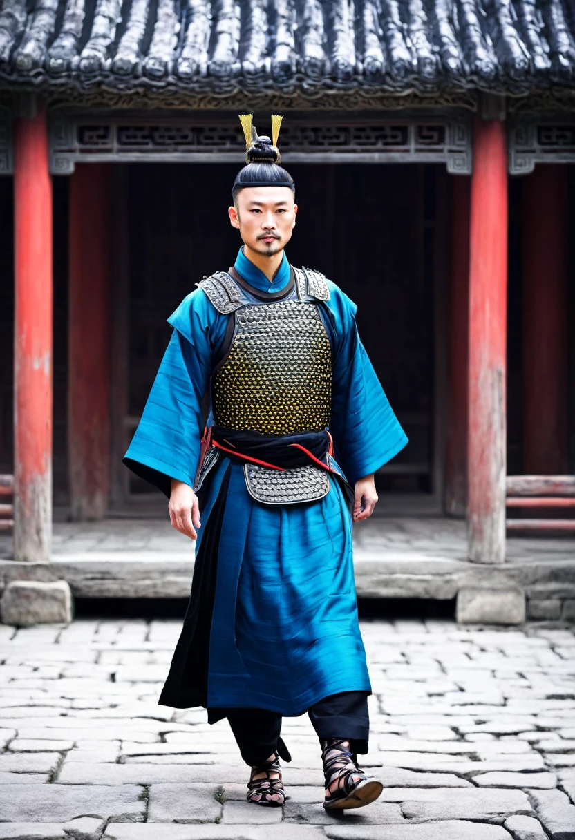 (A handsome man walks by)、Three Kingdoman in ancient Chinese armor、Ancient Chinese man with topknot