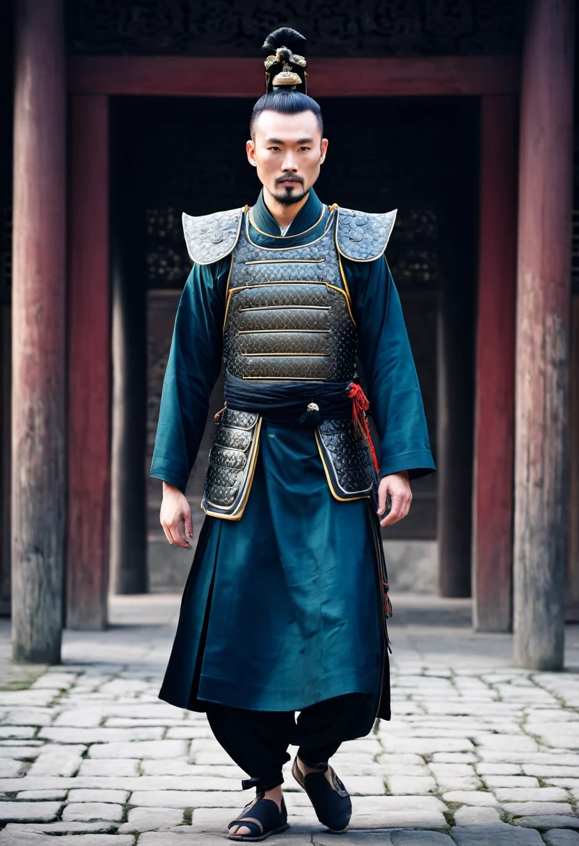 (A handsome man walks by)、Three Kingdoman in ancient Chinese armor、Ancient Chinese man with topknot