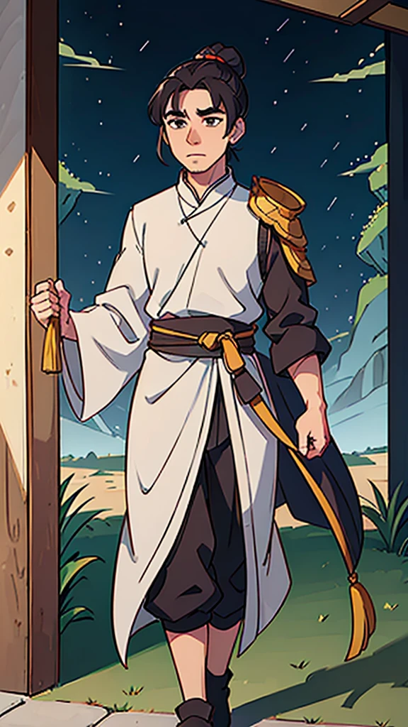 (A handsome man walks by)、Three Kingdoman in ancient Chinese armor、Ancient Chinese man with topknot