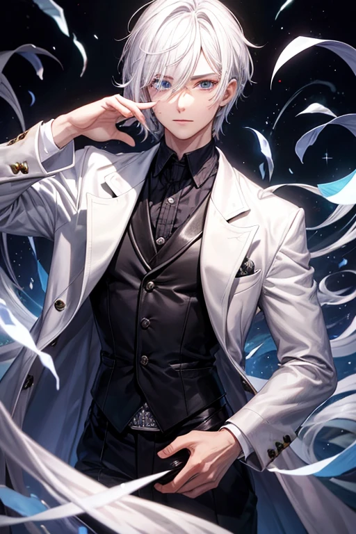 A special-grade magician with six eyes and high-tone white hair. male