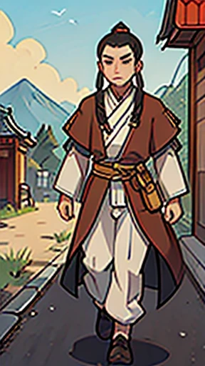 (Walking)、Three Kingdoman in ancient Chinese armor、Ancient Chinese man with topknot