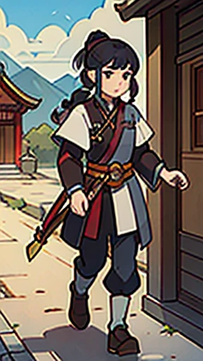 (Walking)、Three Kingdoman in ancient Chinese armor、Ancient Chinese man with topknot