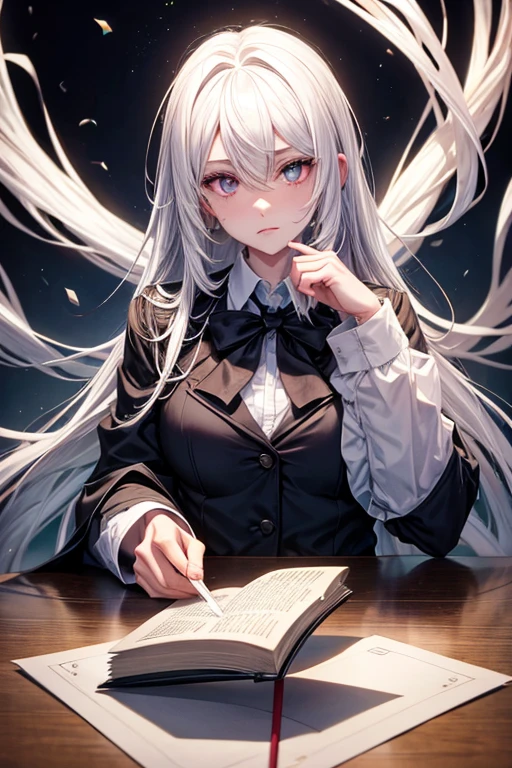 The teacher is a special grade magician with high-tone white hair and six eyes. male