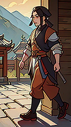 (walking)、Three Kingdoms in ancient Chinese armor、Ancient Chinese man with topknot