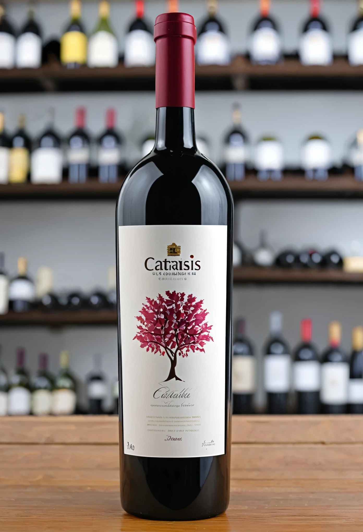 Botella de vino marca catarsis