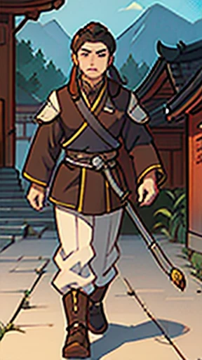 (walking)、Three Kingdoms in ancient Chinese armor、Ancient Chinese man with topknot
