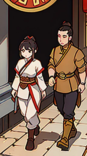 (walking)、Three Kingdoms in ancient Chinese armor、Ancient Chinese man with topknot