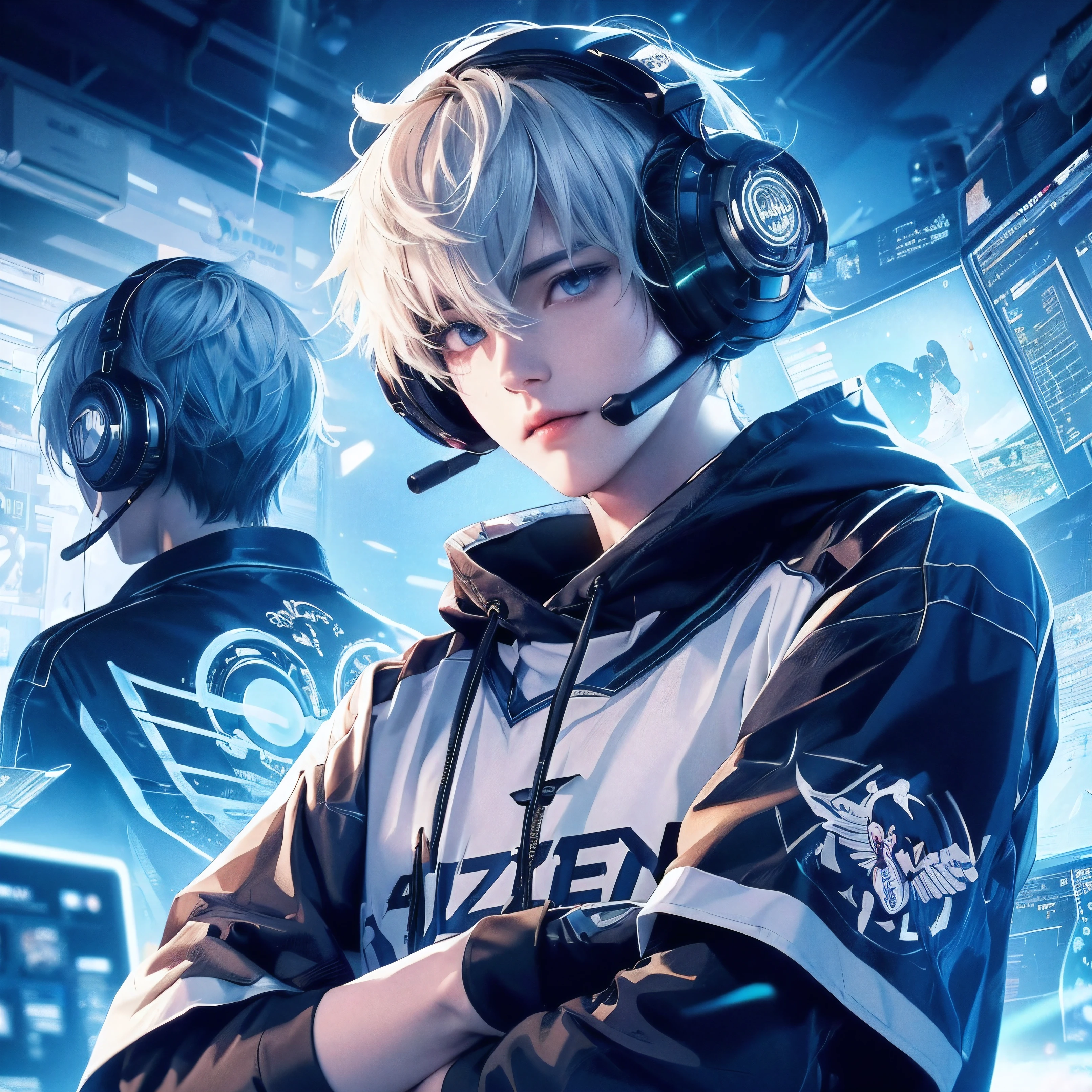 anime boy with headphones and microphones standing in front of a computer screen, anime style 4 k, best anime 4k konachan wallpaper, nightcore, anime wallpaper 4 k, anime wallpaper 4k, 4k anime wallpaper, anime art wallpaper 4k, anime art wallpaper 4 k, high quality anime artstyle, anime art wallpaper 8 k, anime boy
