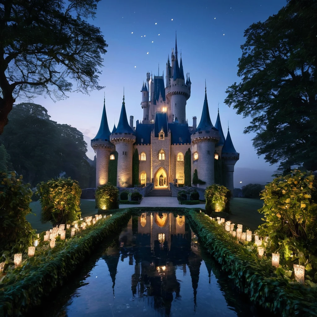 (best quality,4k,8k,highres,masterpiece:1.2),ultra-detailed,(realistic,photorealistic,photo-realistic:1.37),castle,fantasy,dreamlike,ethereal,grandeur,imposing,dreamy,glowing,enchanted,majestic,medieval architecture,mysterious,picturesque,royal,beauty,serene,magical,fairy tale,tranquil,moonlit night,reflections,reflection in a lake,mist,ivy-covered walls,sunrise,sunset,skyline,towers,turrets,gardens,moat,bridge,spires,gargoyles,huge doors,noble,princess,prince,kingdom,throne room,ballroom,banquet,horse-drawn carriage,lanterns,fireflies,harmony,peace,enchanted forest,waterfall,beautiful detailed eyes,long eyelashes,flowing gown,crown,jewels,soft breeze,silhouette,stars,arches,columned hall,velvet curtains,sparkling,glittering,royalty,moonbeams,dreamy landscape,castle on a hill,pastel colors,ethereal lighting