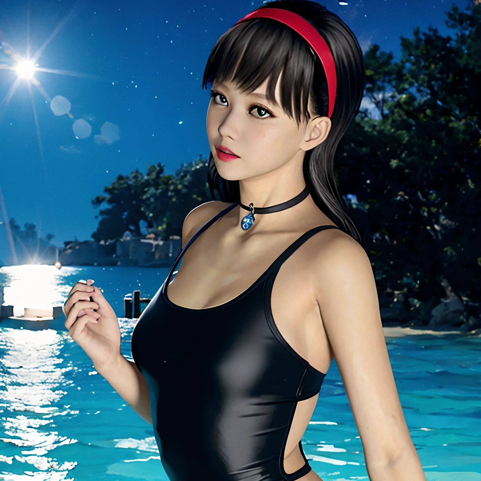 Sea of night、Black competitive swimsuit、