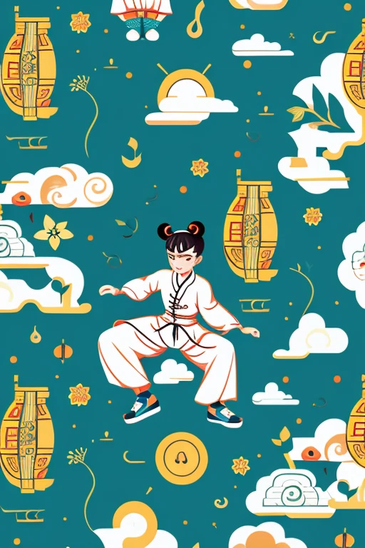 Chinese pattern An illustration Kung Fu